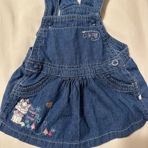 Vintage Aristocats Kids Denim Overall Dress